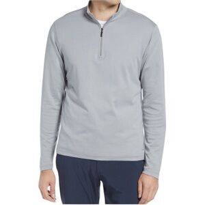 ROBERT BARAKETT Pima Cotton Half Zip Knit Sweater | Long Sleeve Pullover Shirt L